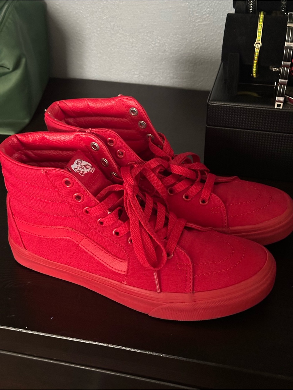 Vans Red High-Top Sk8-Hi Canvas Sneakers